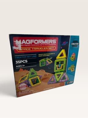 Magformers limited edition magnetic building tile space traveler set with alien